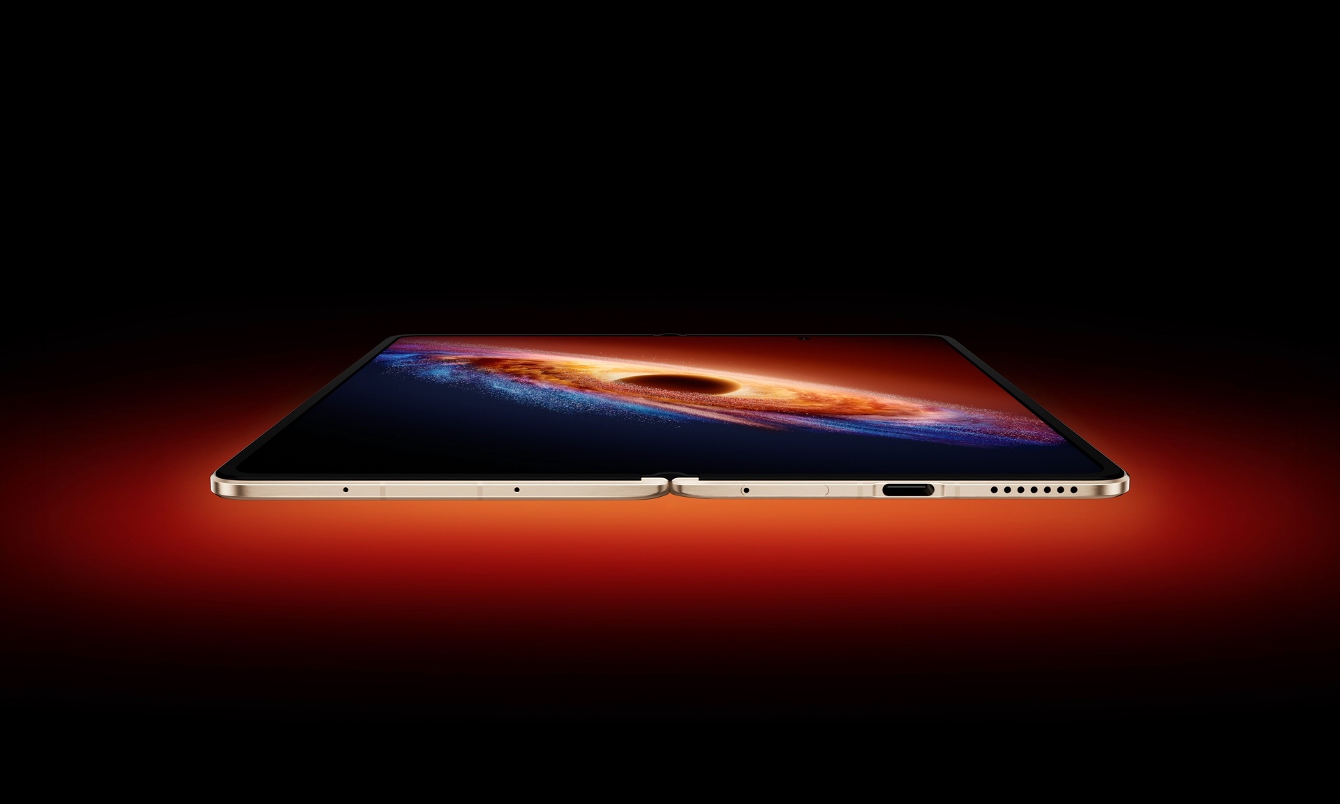 HONOR Magic V6 opened flat, seen edge-on at 4 mm